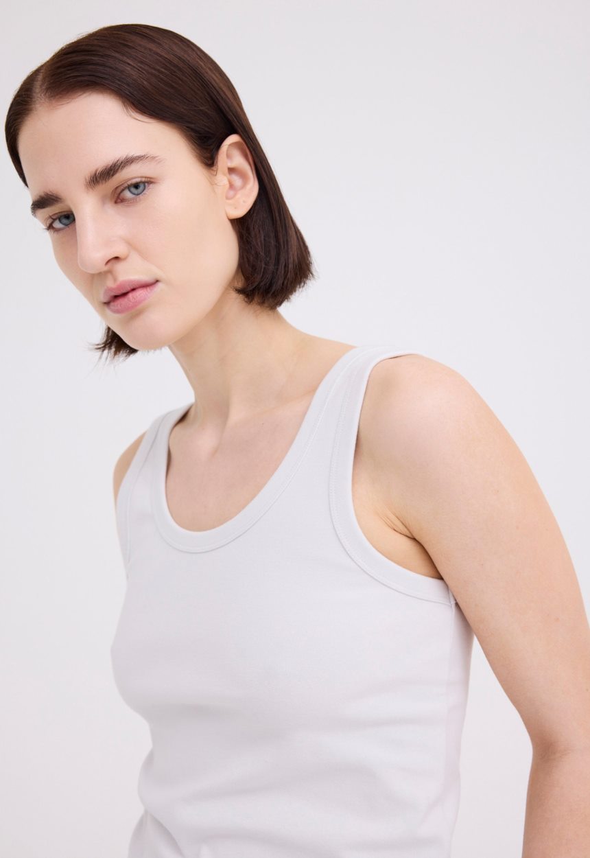 Jac + Jack Van Cotton Jersey Tank - Ghost White